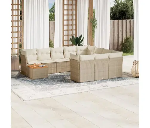 11-Osaline Aiadiivani Komplekt Patjadega, Beež, Polürotang