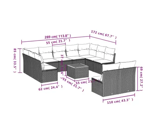12-Osaline Aiadiivani Komplekt Patjadega, Hall, Polürotang