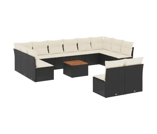 13-Osaline Aiadiivani Komplekt Patjadega, Must, Polürotang