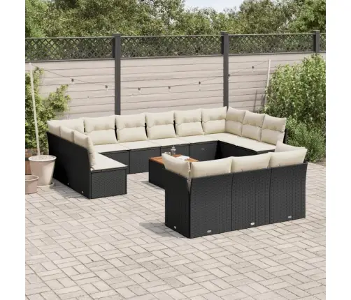 14-Osaline Aiadiivani Komplekt Patjadega, Must, Polürotang