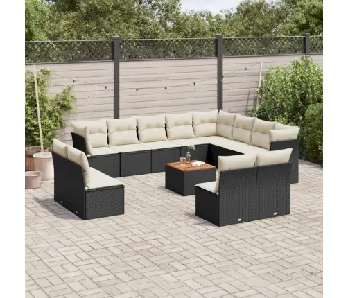 13-Daļīgs Dārza Dīvāna Komplekts Ar Matračiem, Pe Rotangpalma Vidaxl