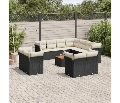 12-Osaline Aiadiivani Komplekt Patjadega, Must, Polürotang