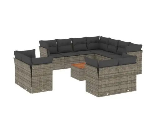 Sodo Komplektas Su Pagalvėlėmis, 12 Dalių, Pilkas, Poliratanas