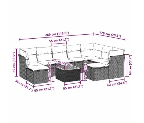 10-Osaline Aiadiivani Komplekt Patjadega, Must, Polürotang