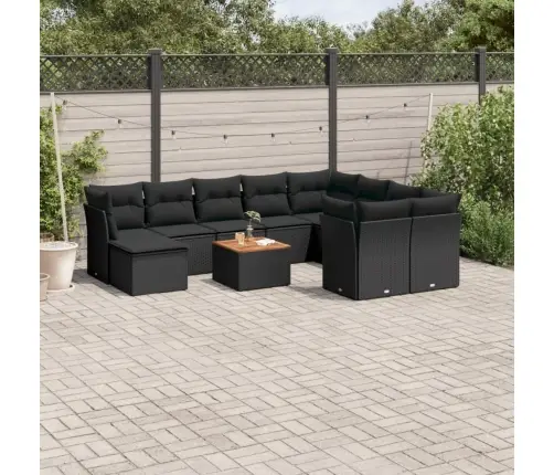 11-Osaline Aiadiivani Komplekt Patjadega, Must, Polürotang