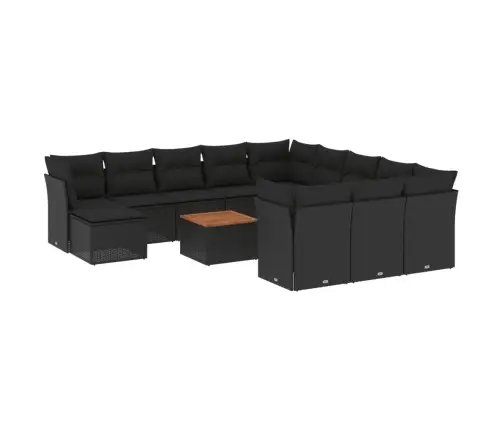 13-Osaline Aiadiivani Komplekt Patjadega, Must, Polürotang