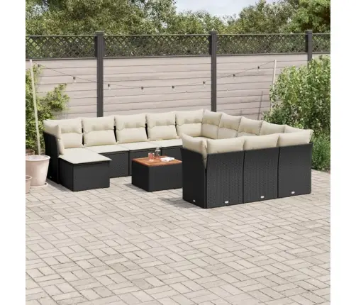 13-Daļīgs Dārza Dīvāna Komplekts Ar Matračiem, Pe Rotangpalma Vidaxl