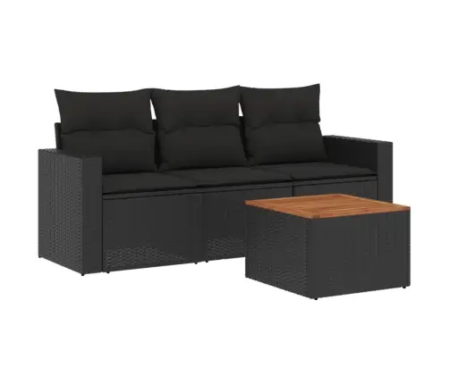 4-Daļīgs Dārza Dīvāna Komplekts Ar Matračiem, Pe Rotangpalma Vidaxl