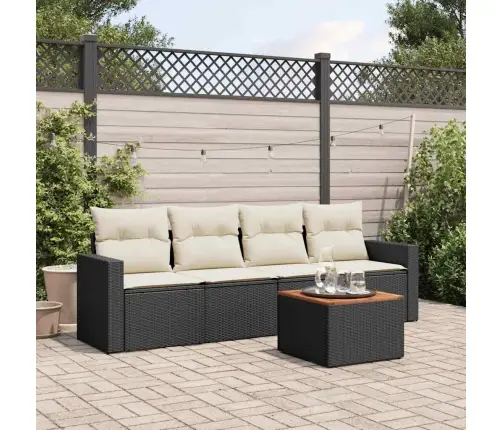 5-Daļīgs Dārza Dīvāna Komplekts Ar Matračiem, Pe Rotangpalma Vidaxl