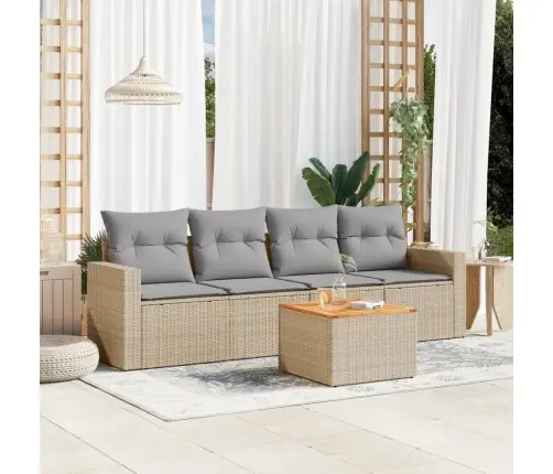 5-Osaline Aiadiivani Komplekt Patjadega, Beež, Polürotang