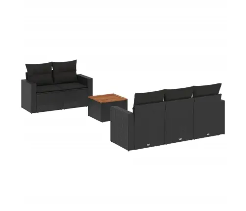 6-Osaline Aiadiivani Komplekt Patjadega, Must, Polürotang