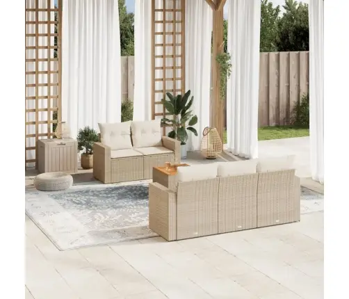 6-Osaline Aiadiivani Komplekt Patjadega, Beež, Polürotang