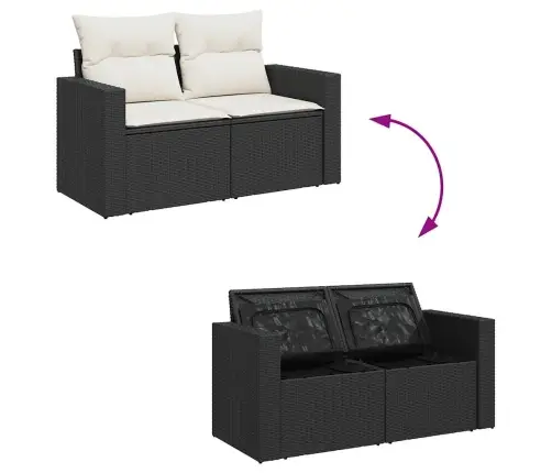 7-Osaline Aiadiivani Komplekt Patjadega, Must, Polürotang