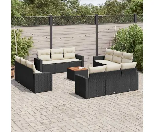 13-Daļīgs Dārza Dīvāna Komplekts Ar Matračiem, Pe Rotangpalma Vidaxl