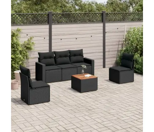 6-Osaline Aiadiivani Komplekt Patjadega, Must, Polürotang