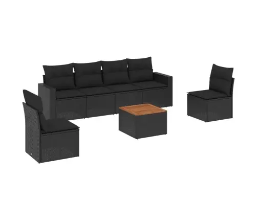 7-Osaline Aiadiivani Komplekt Patjadega, Must, Polürotang