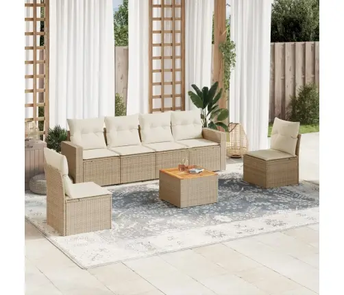 7-Osaline Aiadiivani Komplekt Patjadega, Beež, Polürotang