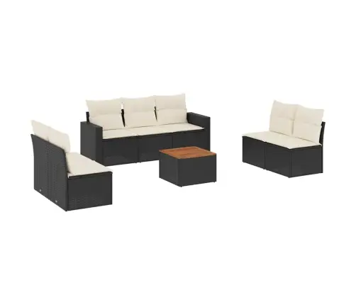 8-Daļīgs Dārza Dīvāna Komplekts, Matrači, Melna Pe Rotangpalma Vidaxl