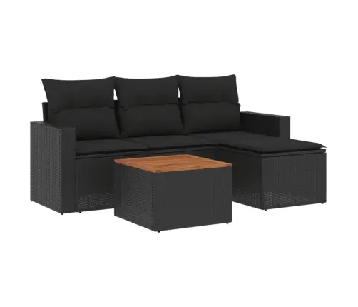 5-Daļīgs Dārza Dīvāna Komplekts Ar Matračiem, Pe Rotangpalma Vidaxl