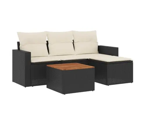 5-Osaline Aiadiivanikomplekt Patjadega, Must, Polürotang