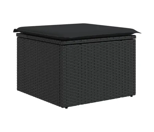 6-Daļīgs Dārza Dīvāna Komplekts, Matrači, Melna Pe Rotanpalma Vidaxl