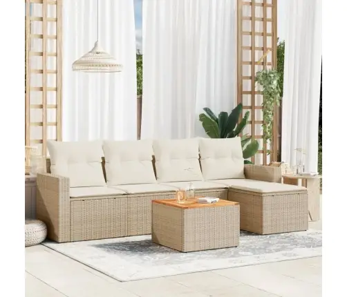 6-Osaline Aiadiivani Komplekt Patjadega, Beež, Polürotang