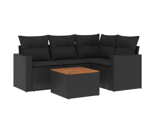 5-Daļīgs Dārza Dīvāna Komplekts Ar Matračiem, Pe Rotangpalma Vidaxl