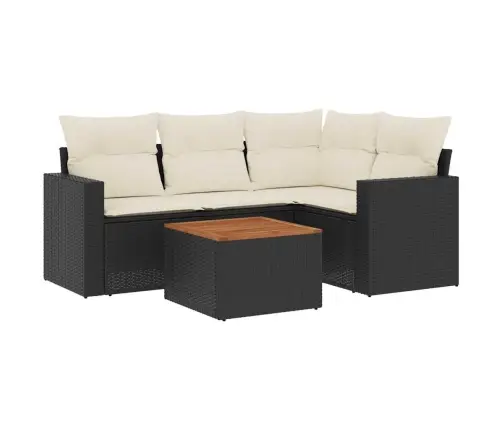 5-Daļīgs Dārza Dīvāna Komplekts Ar Matračiem, Pe Rotangpalma Vidaxl