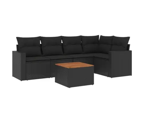 6-Osaline Aiadiivani Komplekt Patjadega, Must, Polürotang