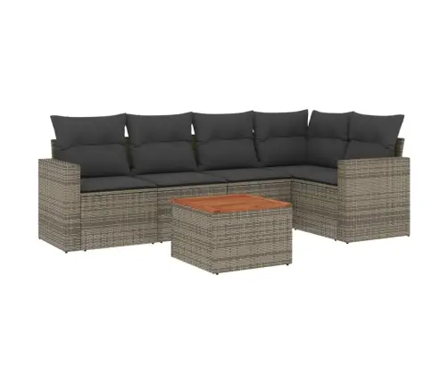 6-Daļīgs Dārza Dīvāna Komplekts Ar Matračiem, Pelēks Pe Pinums Vidaxl