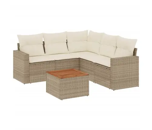 6-Daļīgs Dārza Dīvāna Komplekts, Matrači, Bēša Pe Rotangpalma Vidaxl