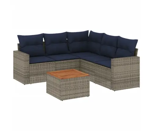 6-Daļīgs Dārza Dīvāna Komplekts Ar Matračiem Pelēka Rotangpalma Vidaxl