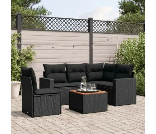 6-Osaline Aiadiivani Komplekt Patjadega, Must, Polürotang