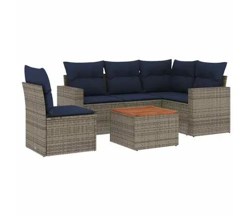 Sofos Komplektas Su Pagalvėlėmis, 6 Dalių, Pilkas, Poliratanas