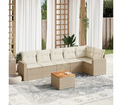 7-Osaline Aiadiivani Komplekt Patjadega, Beež, Polürotang