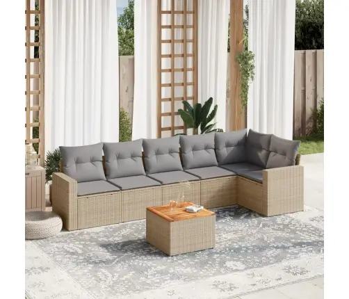 7-Daļīgs Dārza Dīvāna Komplekts Ar Matračiem,Pe Rotangpalma Vidaxl