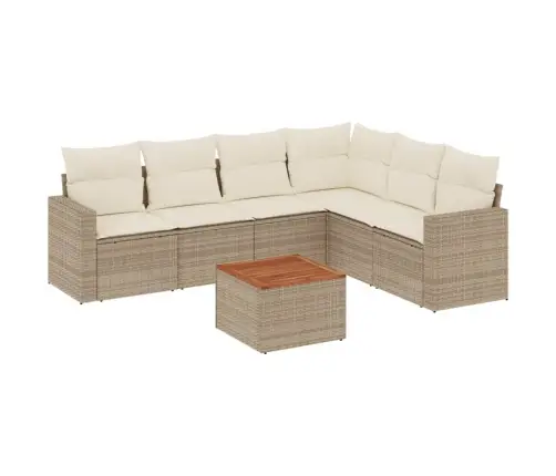 7-Osaline Aiadiivani Komplekt Patjadega, Beež, Polürotang