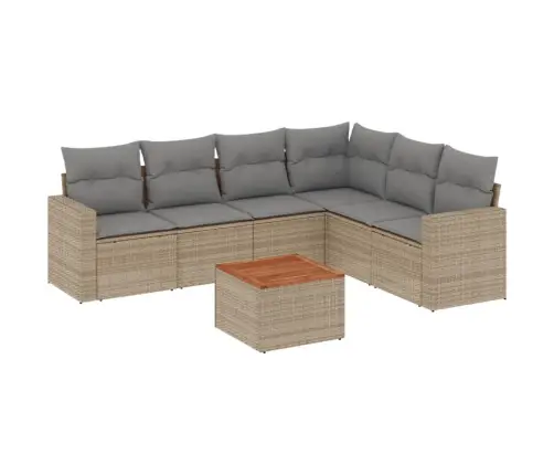 7-Daļīgs Dārza Dīvāna Komplekts Ar Matračiem,Pe Rotangpalma Vidaxl