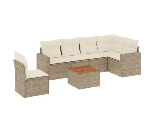 7-Osaline Aiadiivani Komplekt Patjadega, Beež, Polürotang