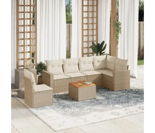 7-Osaline Aiadiivani Komplekt Patjadega, Beež, Polürotang