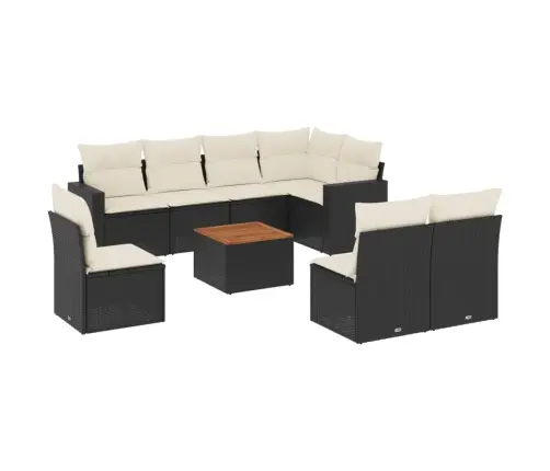 9-Osaline Aiadiivani Komplekt Patjadega, Must, Polürotang