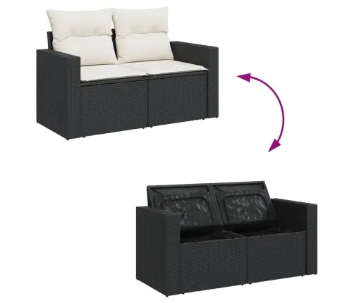 9-Osaline Aiadiivani Komplekt Patjadega, Must, Polürotang