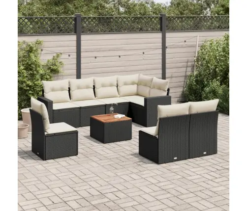 9-Osaline Aiadiivani Komplekt Patjadega, Must, Polürotang