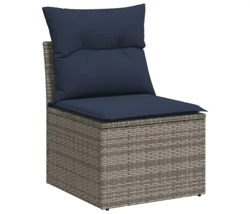 Sofos Komplektas Su Pagalvėlėmis, 9 Dalių, Pilkas, Poliratanas