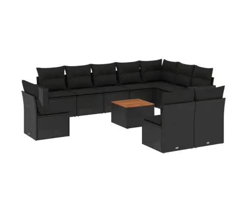 11-Osaline Aiadiivani Komplekt Patjadega, Must, Polürotang