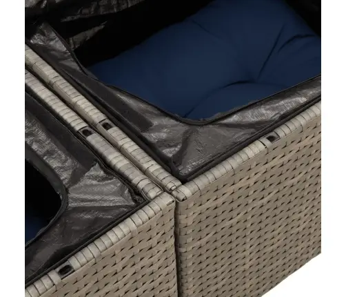 11-Daļīgs Dārza Dīvāna Komplekts Ar Matračiem, Pelēks Pe Pinums Vidaxl