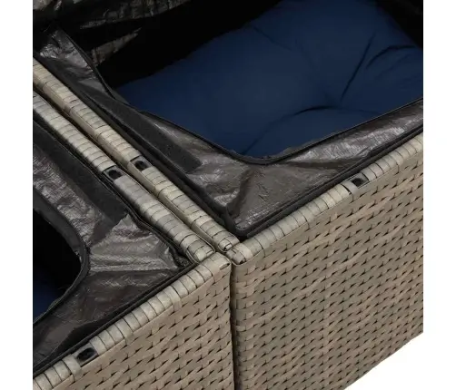 Sofos Komplektas Su Pagalvėlėmis, 10 Dalių, Pilkas, Poliratanas