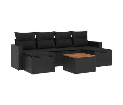 7-Osaline Aiadiivani Komplekt Patjadega, Must, Polürotang