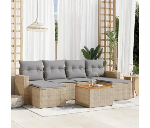 7-Daļīgs Dārza Dīvāna Komplekts Ar Matračiem,Pe Rotangpalma Vidaxl