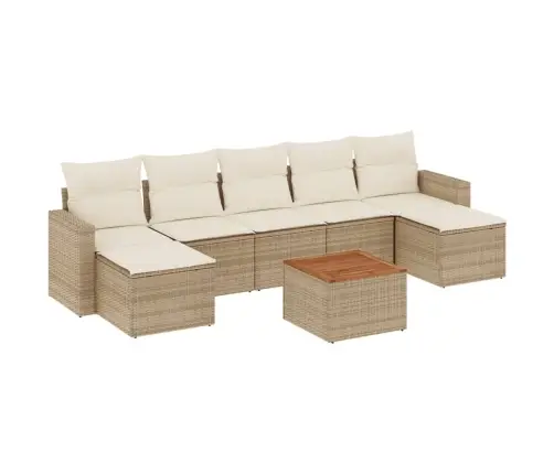 8-Osaline Aiadiivani Komplekt Patjadega, Beež, Polürotang